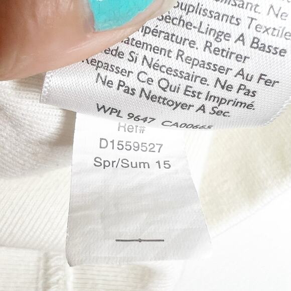 EDDIE BAUER Monstera Leaf Print Sweatshirt Scoop Neck Classic Fit Ivory Size L - Picture 6 of 8